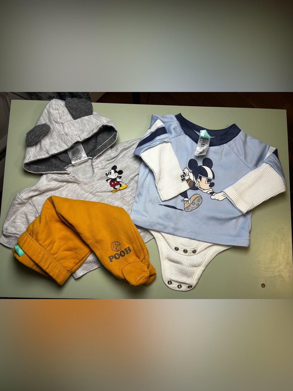 Disney Baby Mickey Mouse Winnie the Pooh 3 Piece Outfit Bundle NB 0-3M